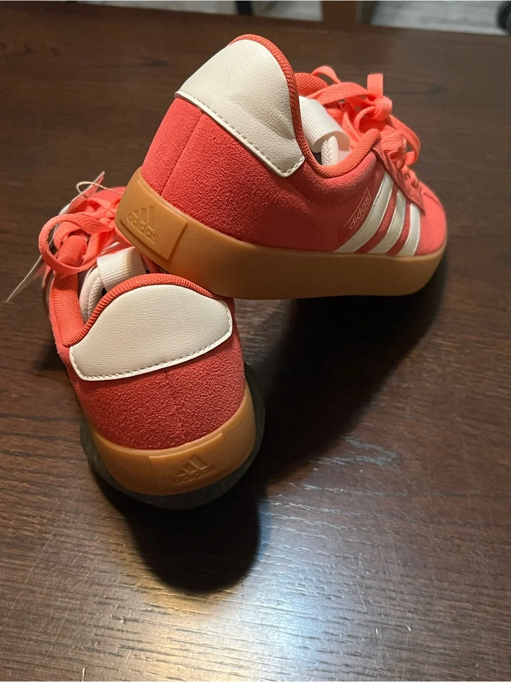 adidas| VL Court 3.0 Coral Red Suede Sneakers with Gum Sole- size 9 Women